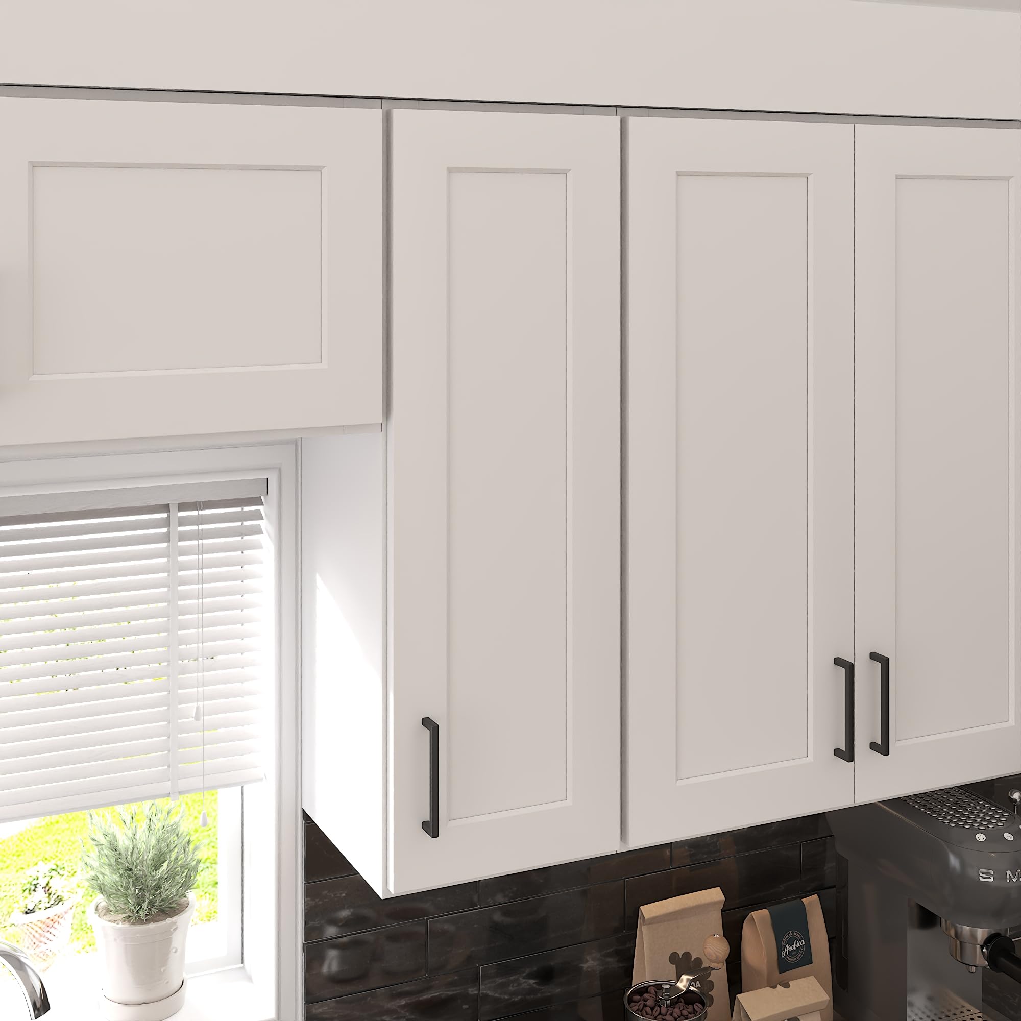 Furinno Shaker 3-Tier Wall Kitchen Cabinet, 1-Door, White
