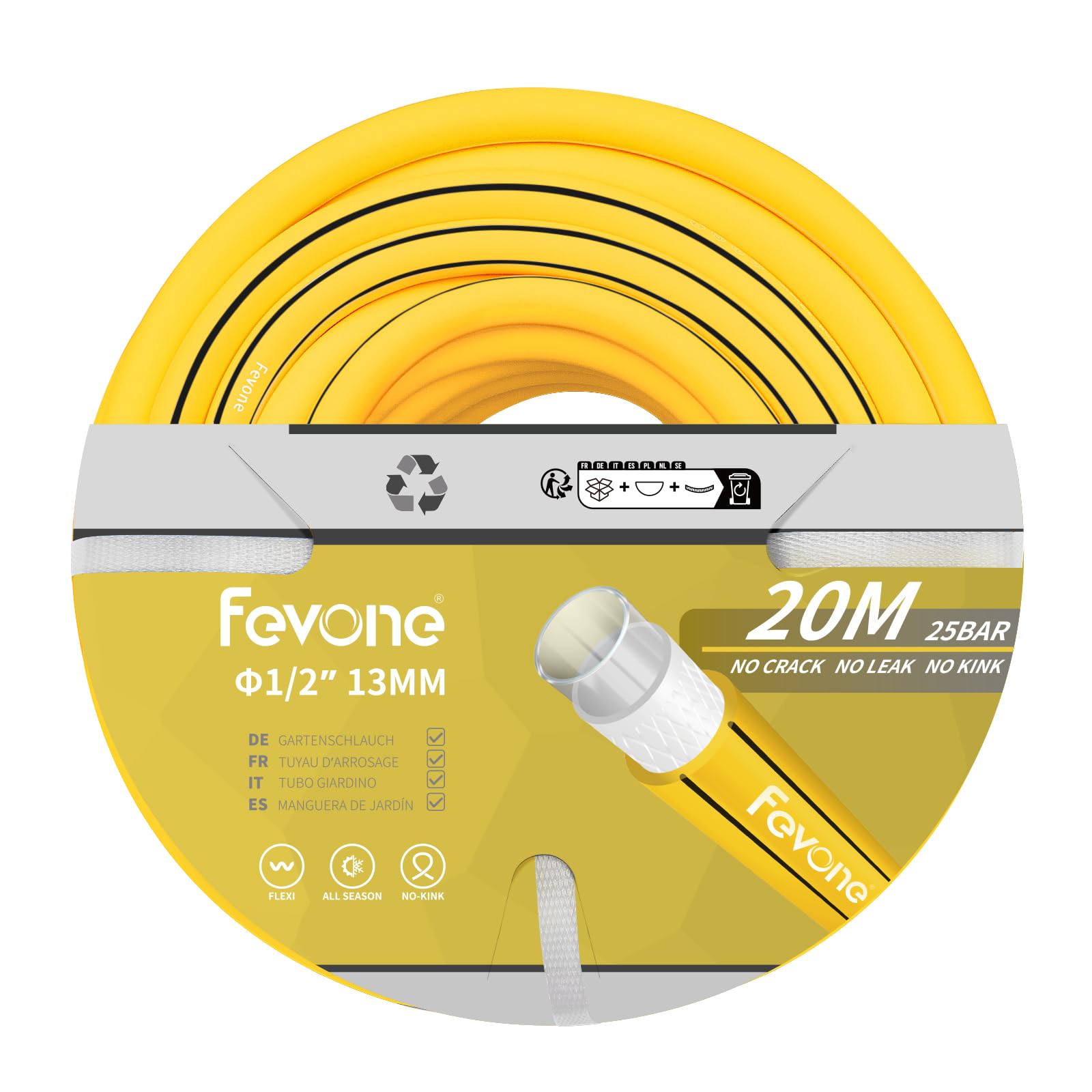 MAKA TUBO ACQUA Giardino 1/2 Pollice 15 Metri 6 Strati 12.5Mm Pressione 40 Bar F EUR 27,72