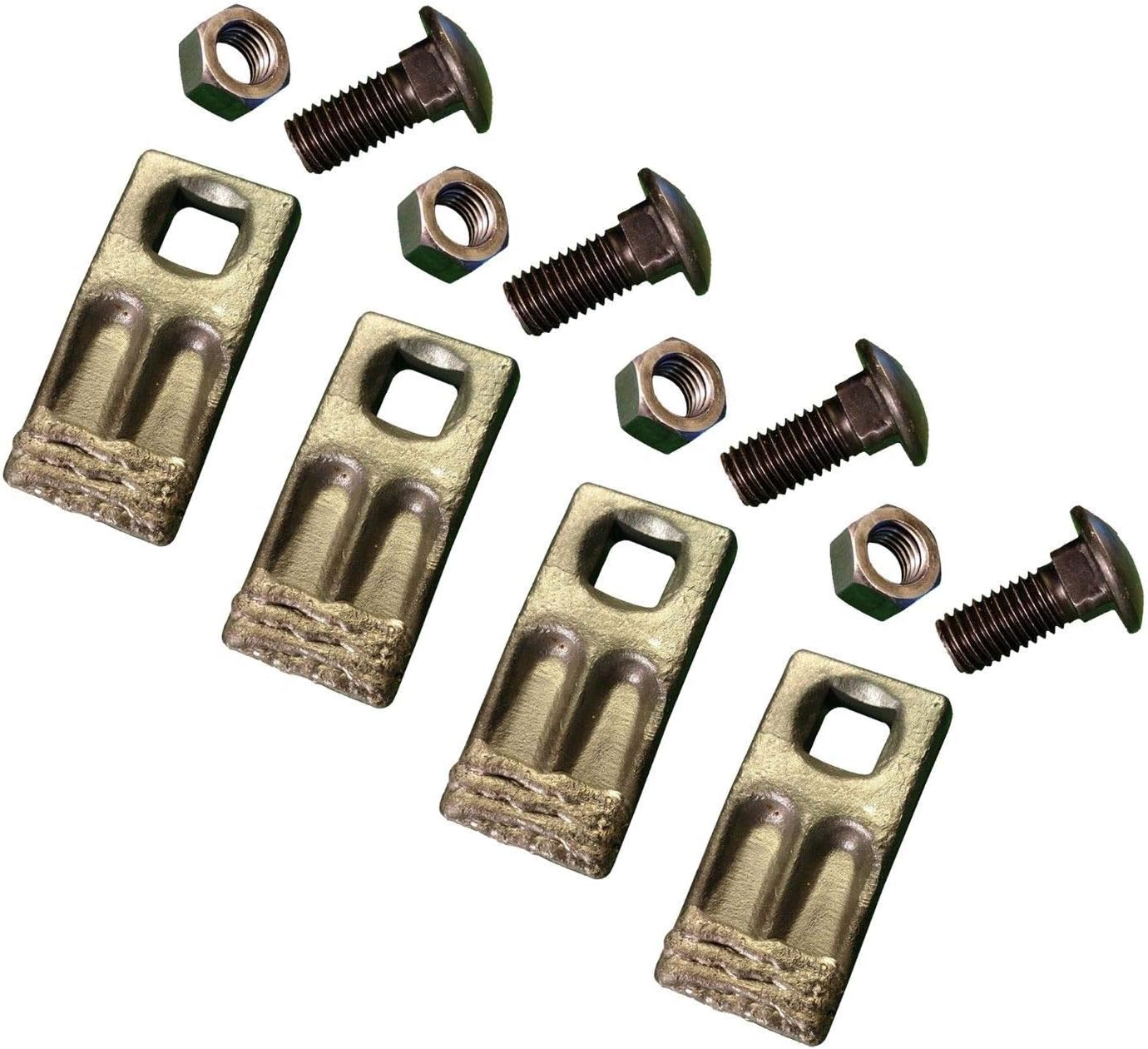 4 - Square Hole Replacement Hardfaced Auger Teeth w/Hardware - BC58F-HF-I