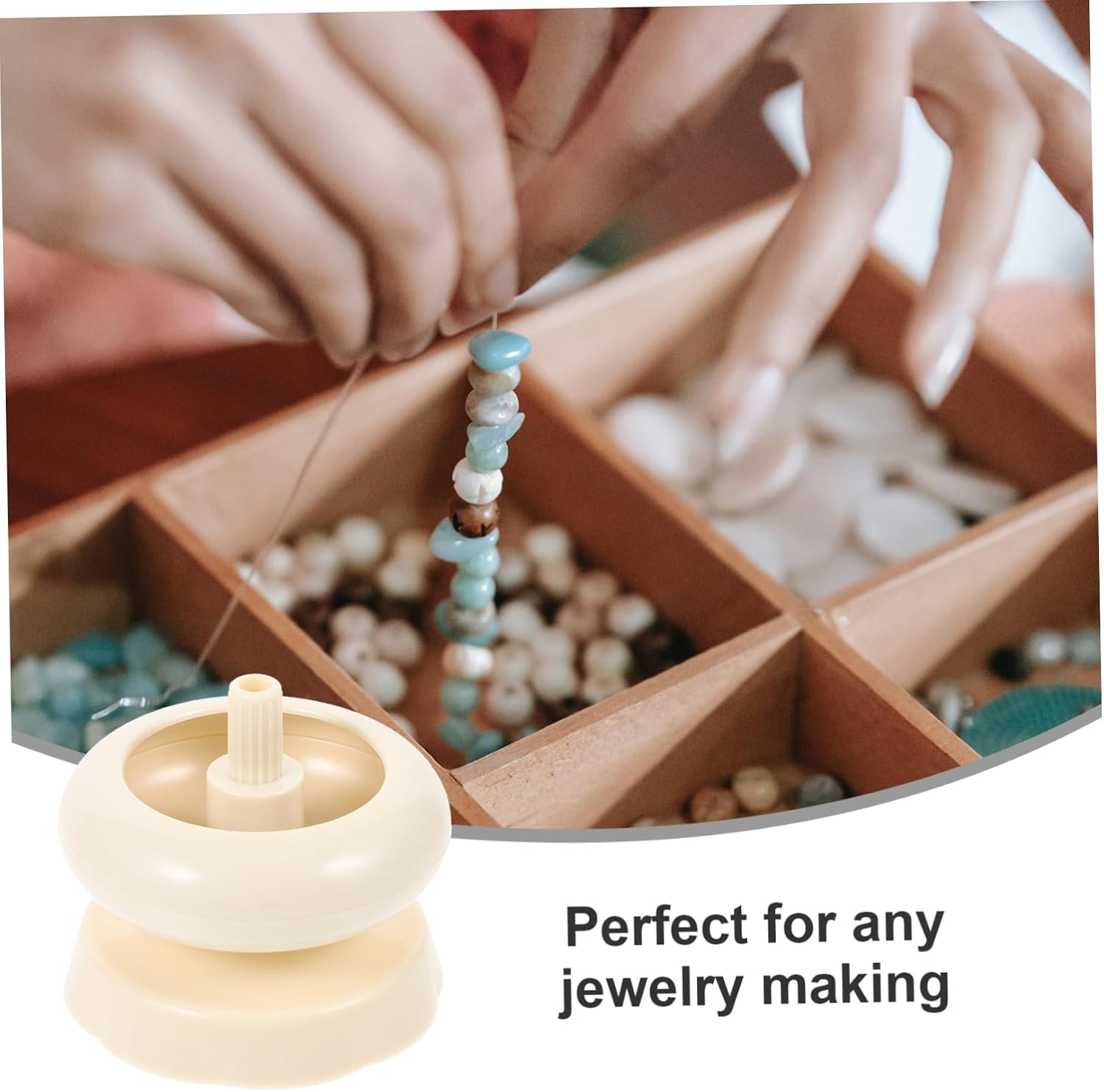 Hohopeti Bead Bowl for Jewelry Making Portable Plastic Bead Holder for Bracelets and Necklaces Efficient Beading Tool for Crafting Fun Projects