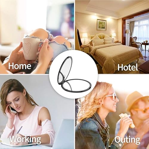 Miniatura 6 de Gospire Espejo de maquillaje de bolsillo para viajes, 1X10X de doble cara con aumento compacto para bolso cosmético, espejo cosmético ultrafino de