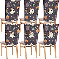 Vista 1 de White Unique Cute Halloween Decorative Seat Covers for Dining Room Chairs for Wedding Banquets Soft Office Chair Seat Cover Protector para sillas