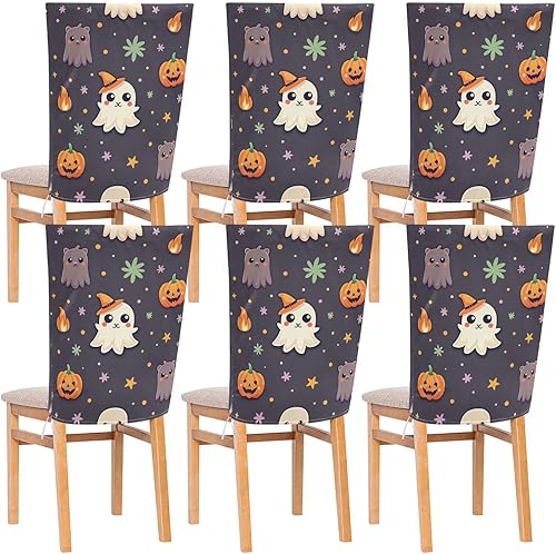 White Unique Cute Halloween Decorative Seat Covers for Dining Room Chairs for Wedding Banquets Soft Office Chair Seat Cover Protector para sillas de