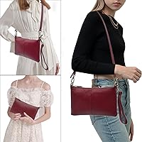 Vista 7 de Beurlike Cartera de cuero para mujer, bolso cruzado pequeño para teléfono