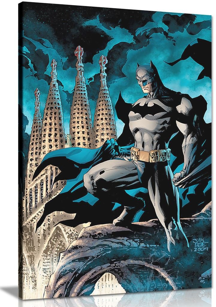 Panther Print Multi-Color Batman Canvas Wall Art Picture Print (18X12)