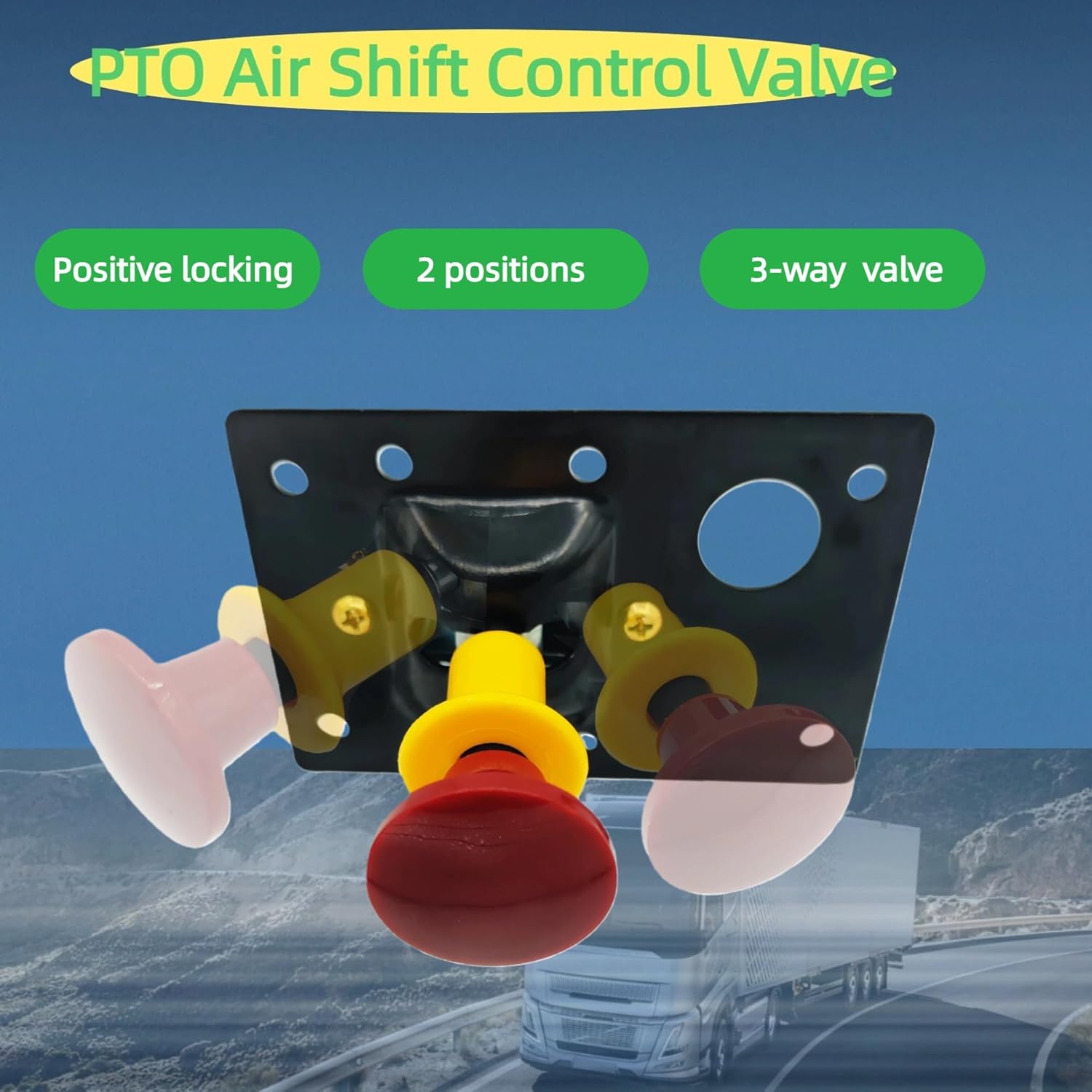 PTO Air Shift Control Valve for 328863X 118373 L-40716, 2 Position 3 Way, 1/8 NPT Port, with Safety Lock Knob