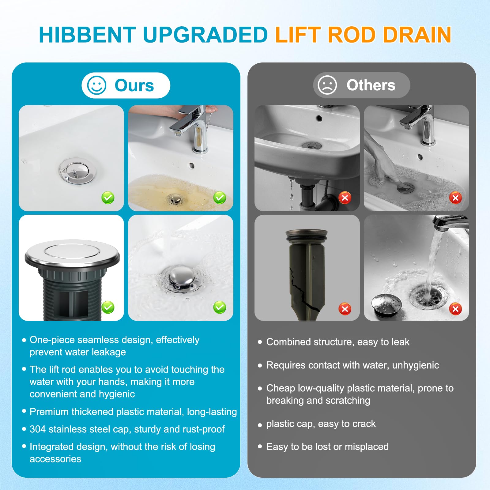 Tapón de drenaje para fregadero de baño, montaje de recipiente de drenaje para Moen, paquete de 2 unidades, tapón para lavabo con varilla de desbordamiento y elevación, cromado
