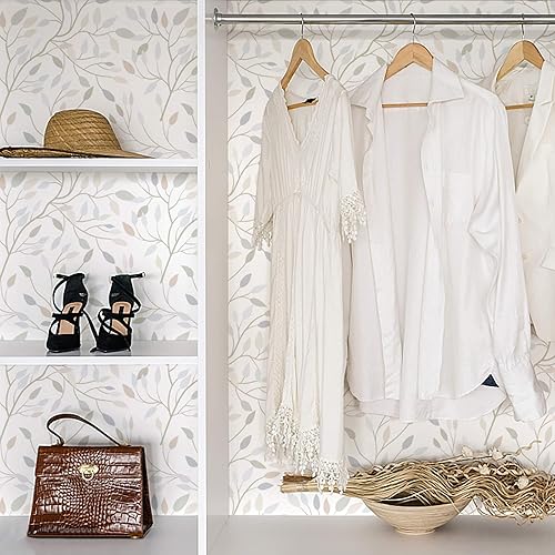 Miniatura 5 de Heroad Papel tapiz floral vintage para despegar y pegar, papel tapiz blanco y negro, papel de contacto autoadhesivo grueso, impermeable, extraíble,