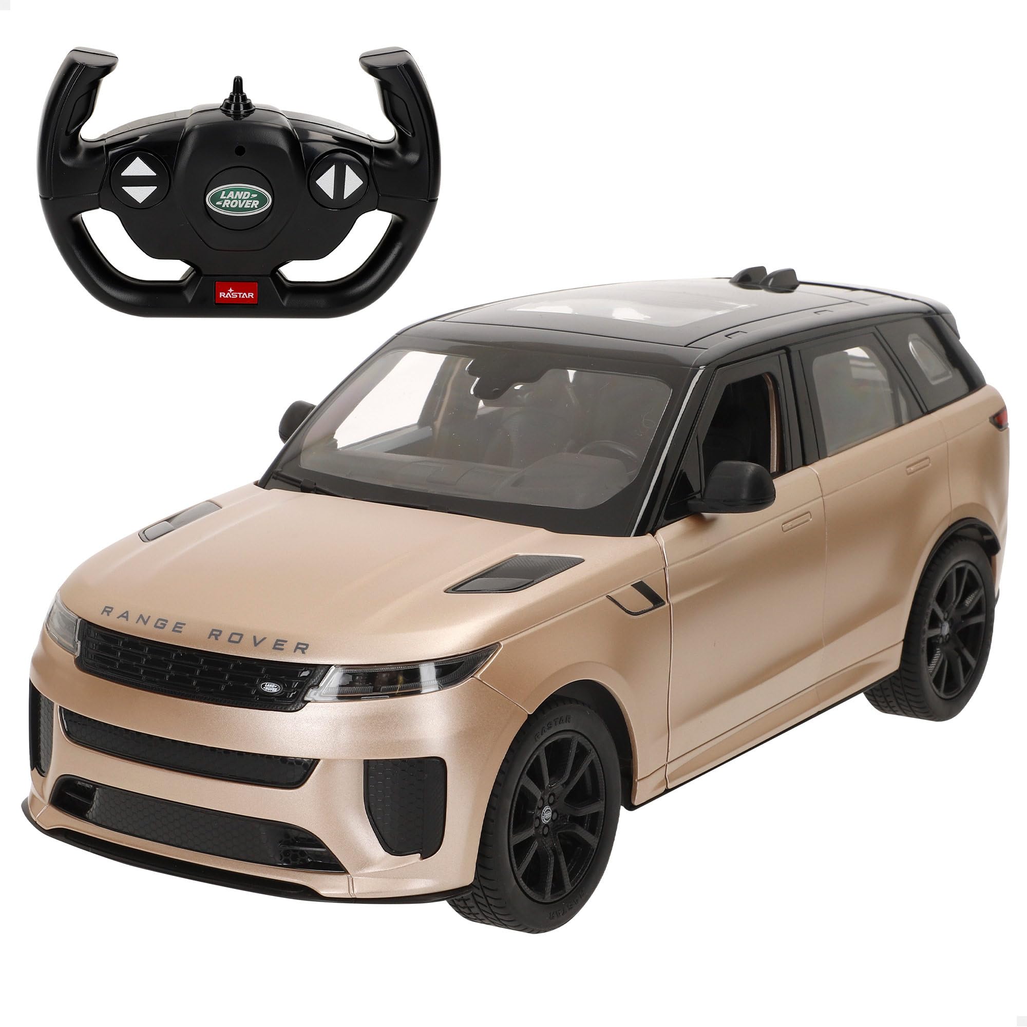 COLORBABY RASTAR Coche Teledirigido, Range Rover Sport SV, Escala 1:14, Réplica Oficial, Mando radiocontrol 2.4 GHz, Puertas abatibles, Color Surtido Negro o Beige, para niños Desde 6 años (41372)