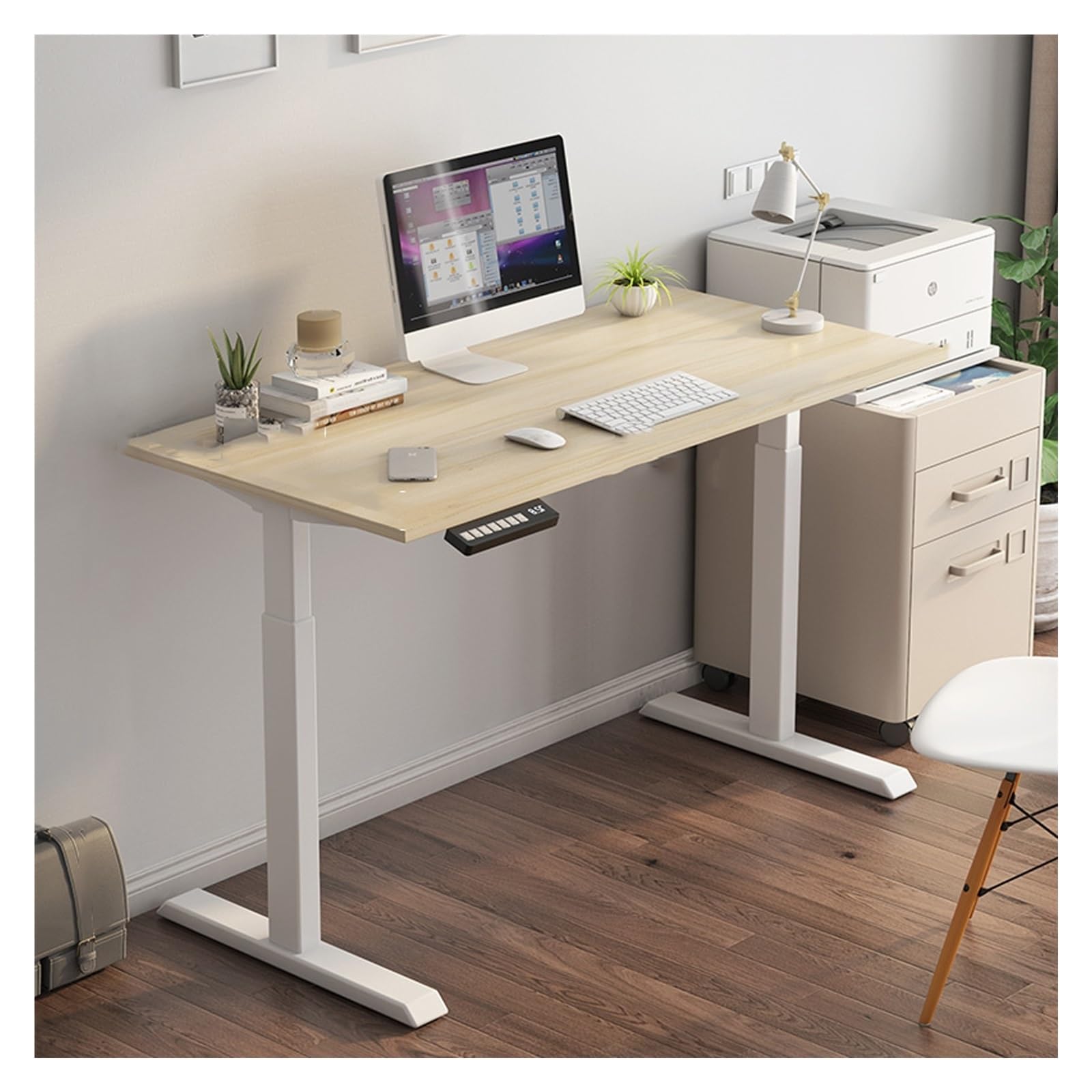 Electric Lift Computer Desk Standing Smart Office Workstation Modern Desktop Laptop Table for Home Study and Office Use
