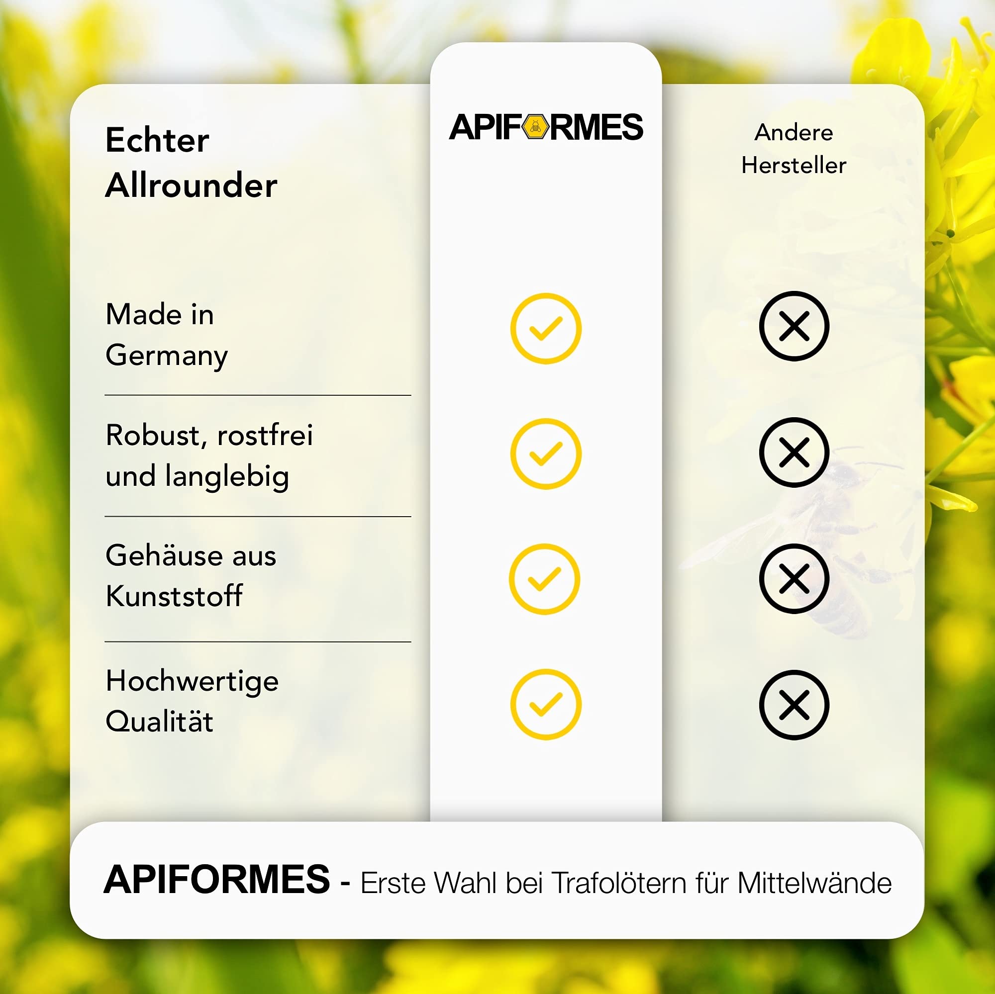 APIFORMES Trafolöter für Mittelwände – Wabenlöter Bienenwachs einlöten Imkereibedarf