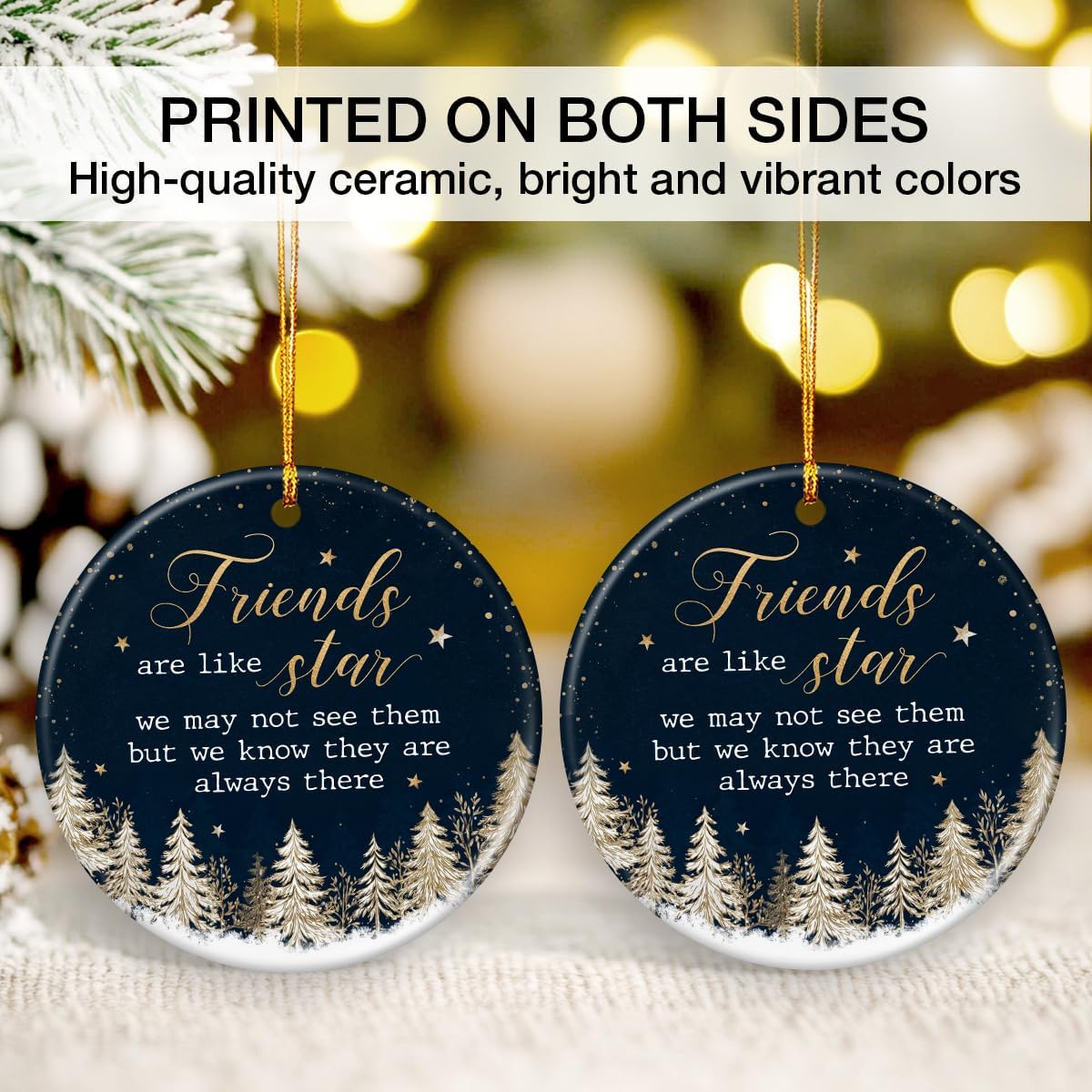 Friend Ornaments 2025 - Friendship Ornament for Christmas Tree Decorations, Meaningful Xmas Gifts for Friends BFF Bestie, Long Distance Friendship Gifts for Soul Sister - Image 3