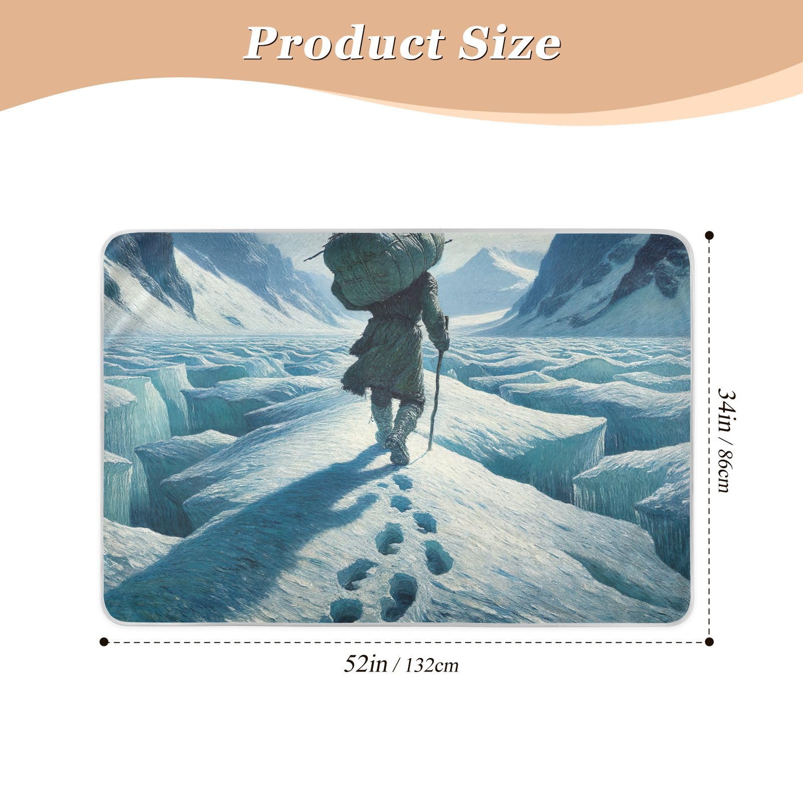 Snowy Mountain Trek White Mattress Protector Pad, Washable Underpads for Bed, Waterproof Bed Pads for Adults
