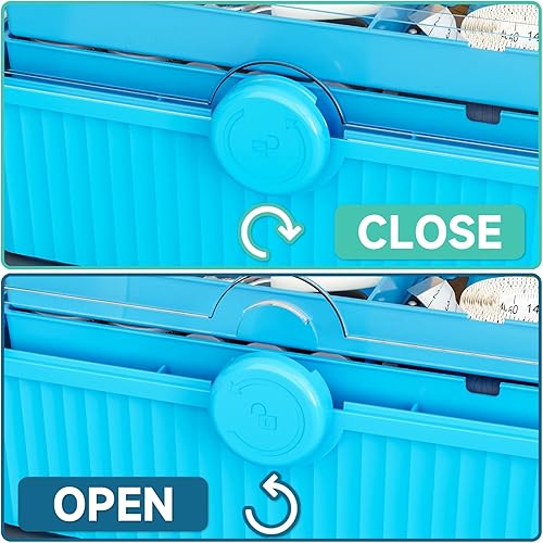 Miniatura 8 de Caja de plástico para manualidades de 3 capas de 13 pulgadas con asa, caja de almacenamiento multiusos para suministros de arte, cabello y costura,