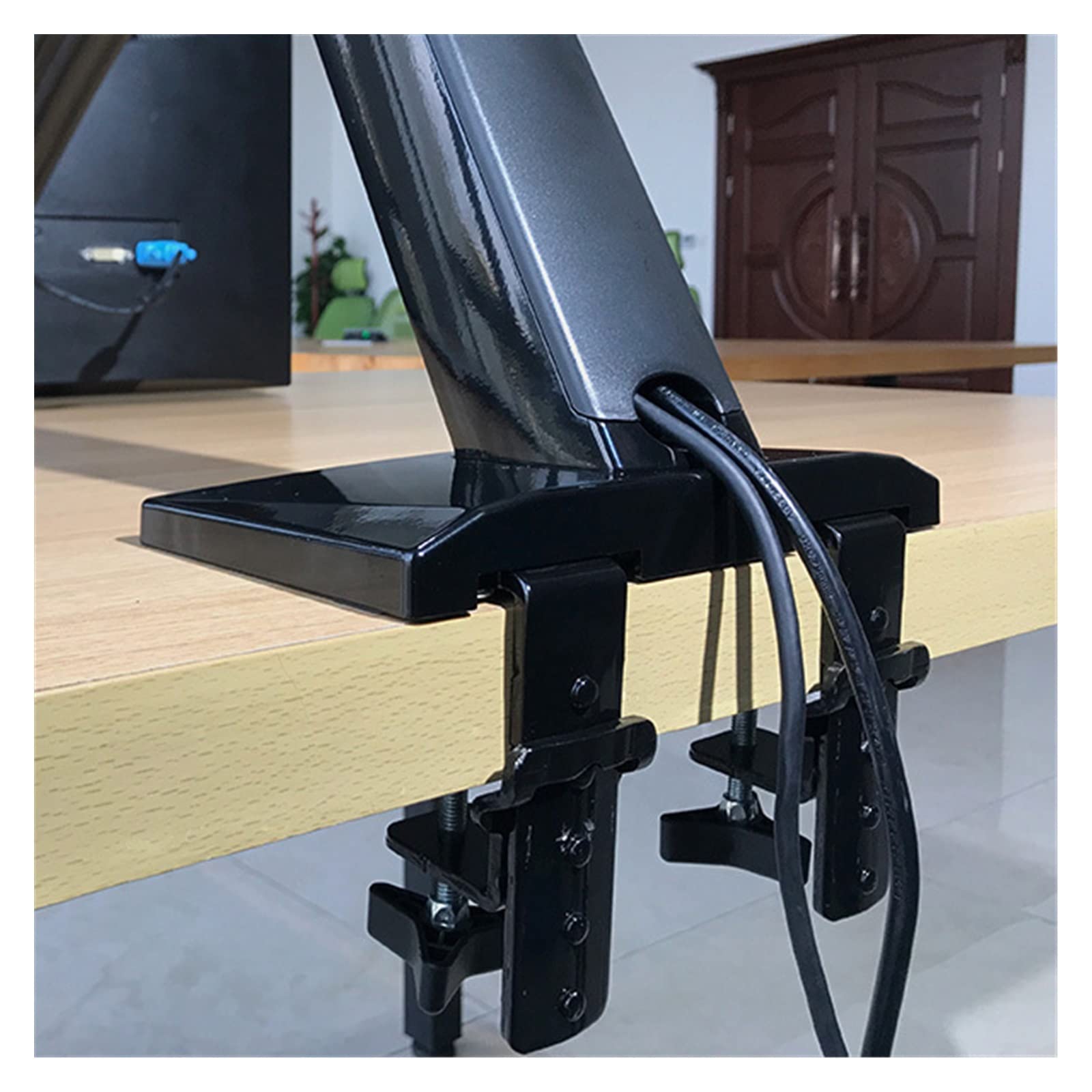 Uchwyt do monitora, Sprężyna gazowa 24-42 Cal mocowanie telewizora LED LCD pełnoekranowy uchwyt monitora obciążenie ramienia 2-15kgs 75/100mm Monitor stojak na biurko