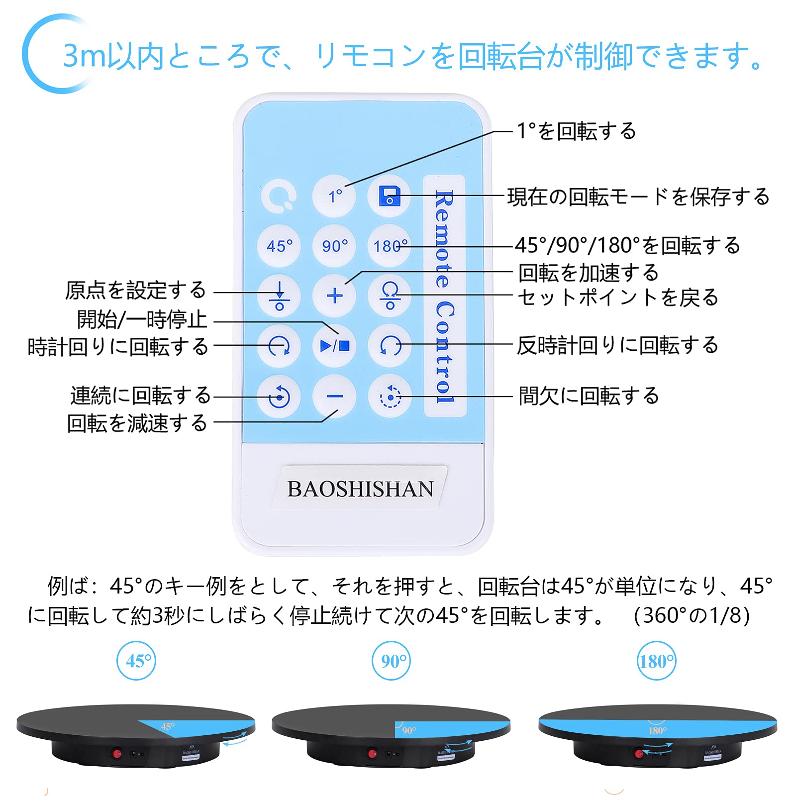 Amazon.co.jp: BAOSHISHAN 電動回転台 ターンテーブル 摄影用 電動