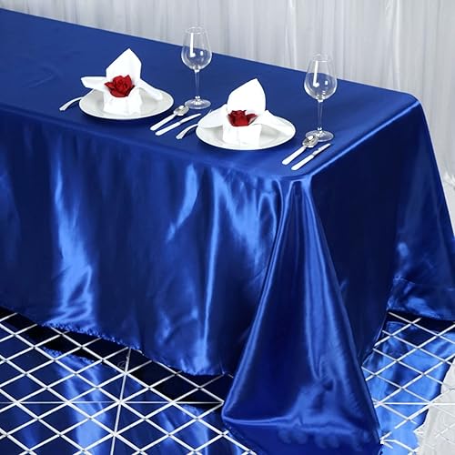Miniatura 7 de BalsaCircle Mantel rectangular de satén morado de 90 x 132 pulgadas para mesa de boda, fiesta, recepción, eventos, cocina y comedor