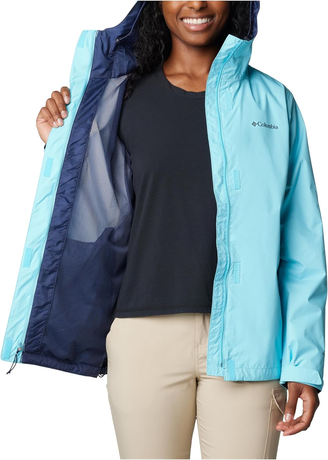 Columbia Women's Arcadia Ii Jacket Small Aquamarine/Nocturnal