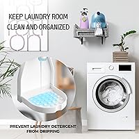 Vista 5 de Besuerte Soporte de detergente líquido de madera, soporte de detergente de montaje en pared para cuarto de lavado, dispensadores de detergente