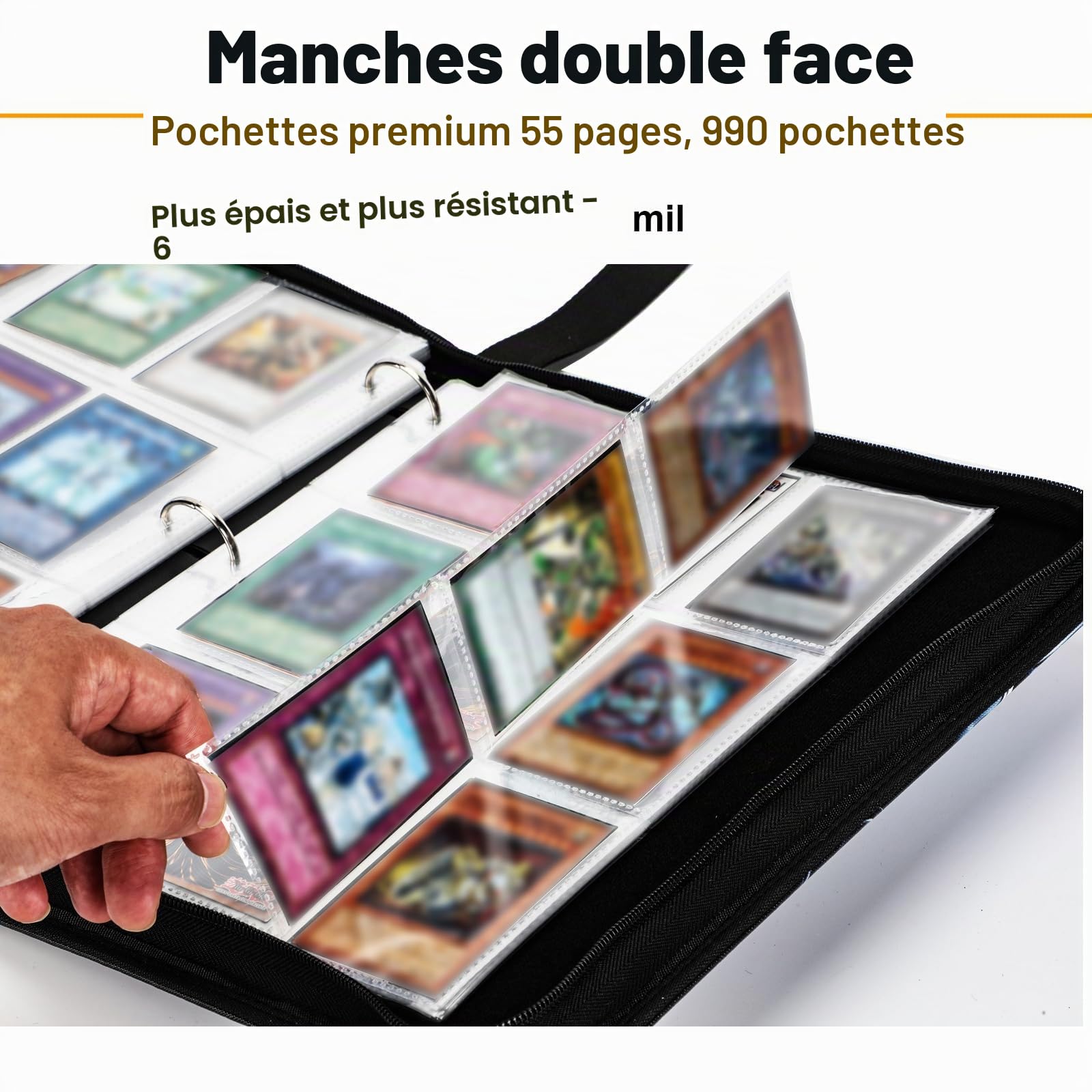 Classeur SV-1 pour cartes Lorcana et JCC – 990 pochettes, avec 55 pochettes en polypropylène