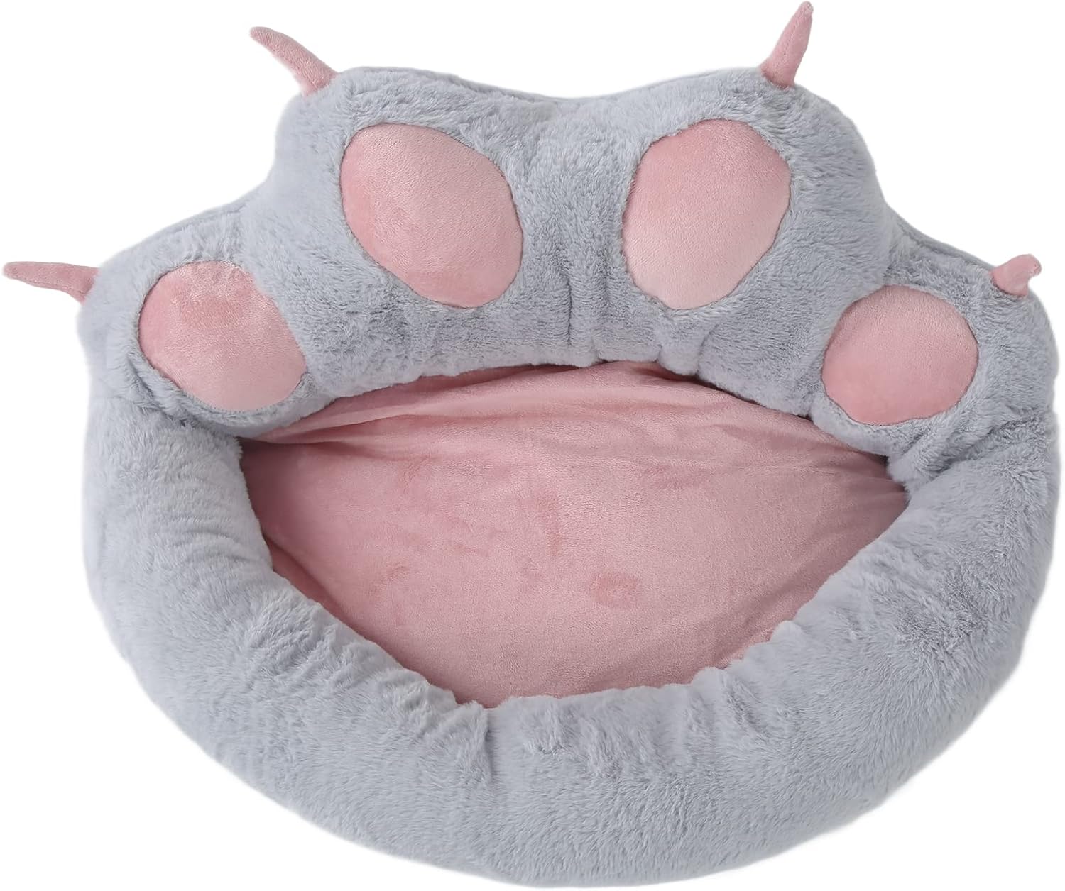 Cat Dog Kennel Cat Print Shaped Machine Washable Removable Sofa Pet Kennel (Grey)