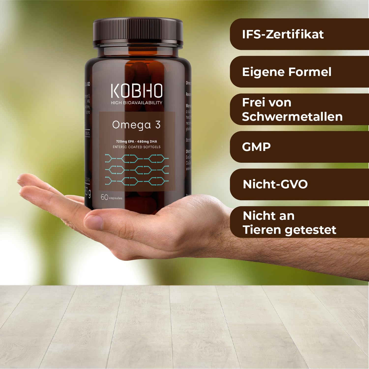 Omegatex® Omega-3 2000 mg EPA/DHA – Hochdosiert – Ohne Fischgeschmack – 60 Kapseln – IFOS-zertifiziert