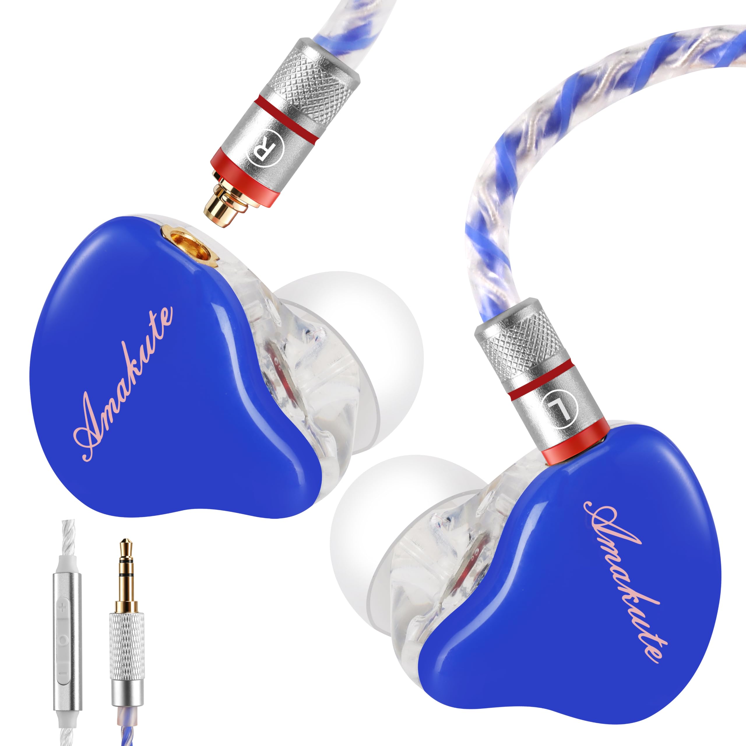 DEMAKE in-Ear Monitor with Detachable Silver-Plated,with mic