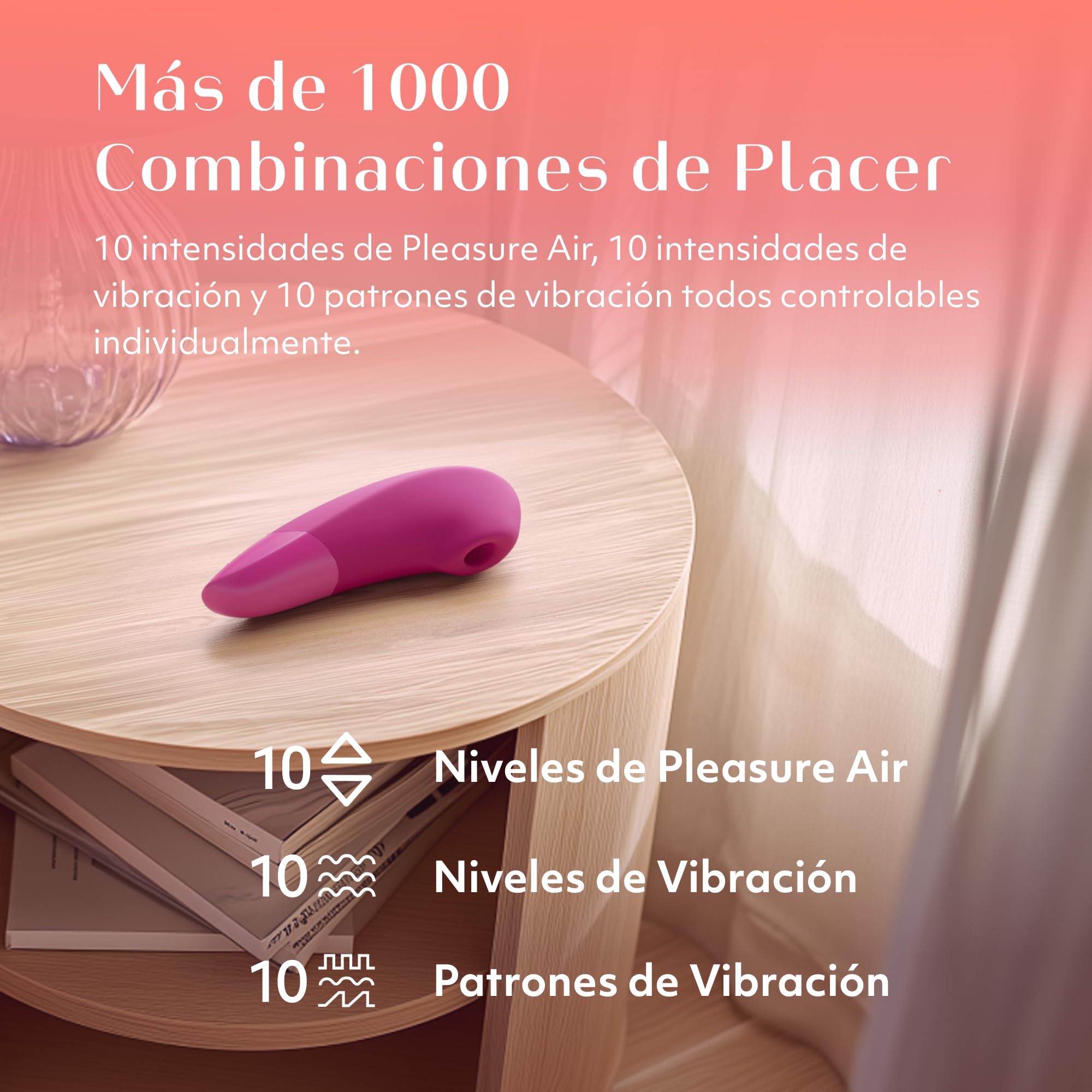 Womanizer Enhance Succionador de clítoris femenino 2 en 1 | Vibrador mujer con Succión para el Clítoris | Juguetes eróticos para pareja sexuales | Impermeable y Recargable | Rosa