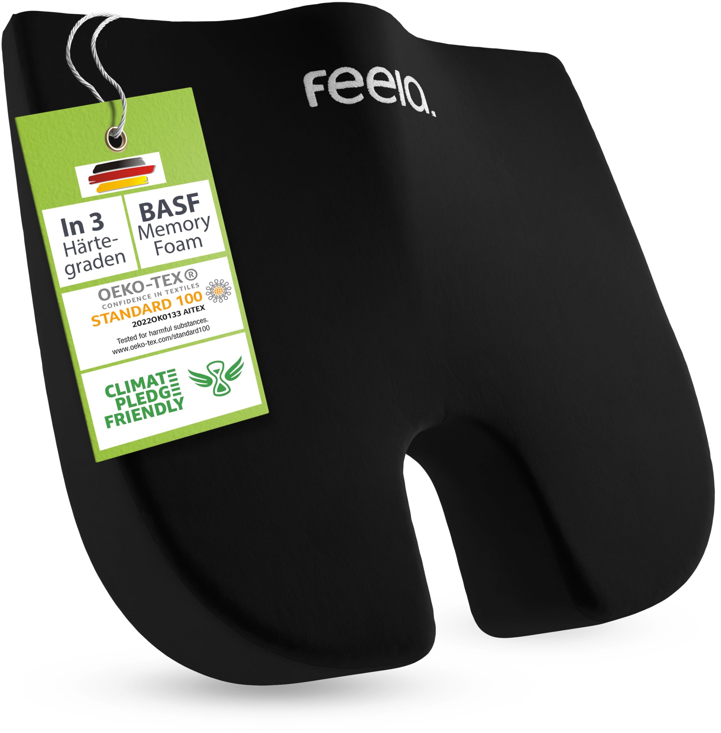 feela.® Orthopädisches Keilkissen [3 Härtegrade] – Memory Foam Haltungskorrektur für mehr Sitzkomfort & Entlastung bei Ischias – Ideales Sitzkissen Stuhl fürs Büro & Sofa (Medium)