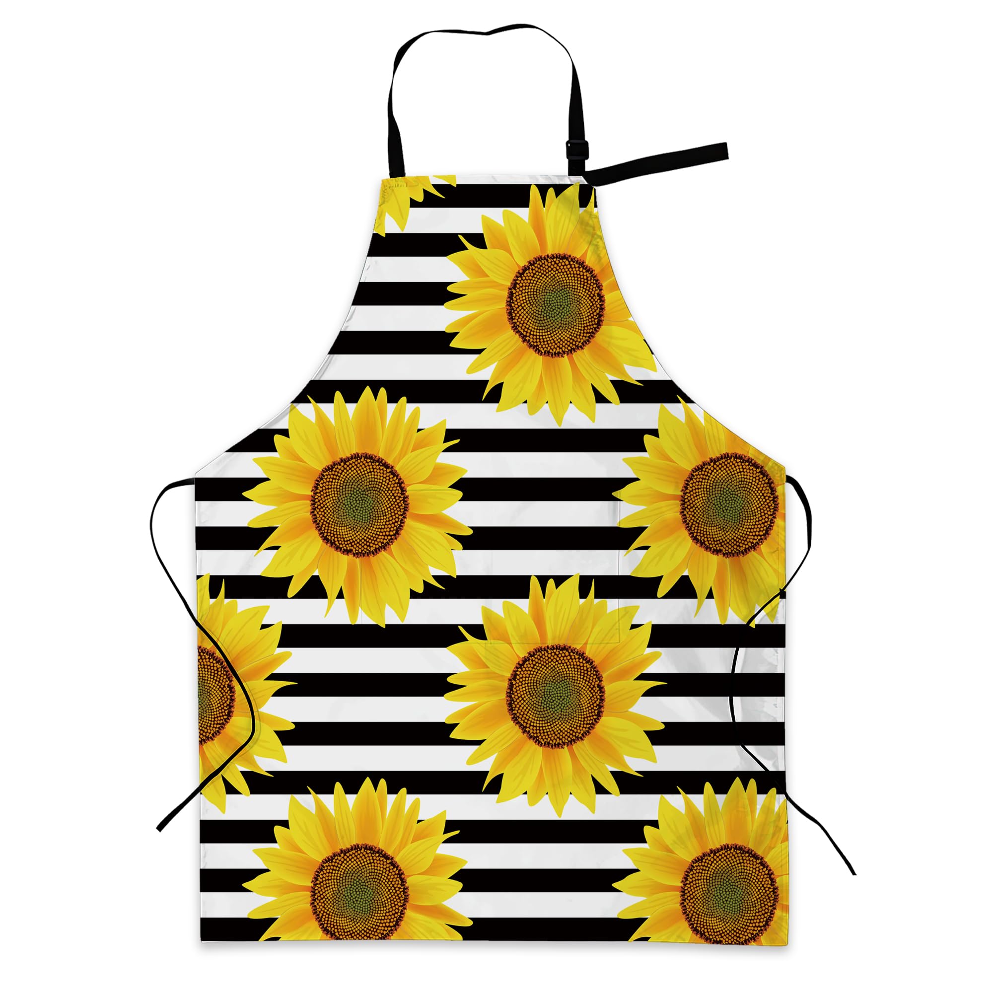 BILANGCE Aprons for Women Men, Sunflower Chef Apron with Adjustable Neck Strap and 2 Pockets, for Cooking, Gardening, Home Kitchen, Restaurant