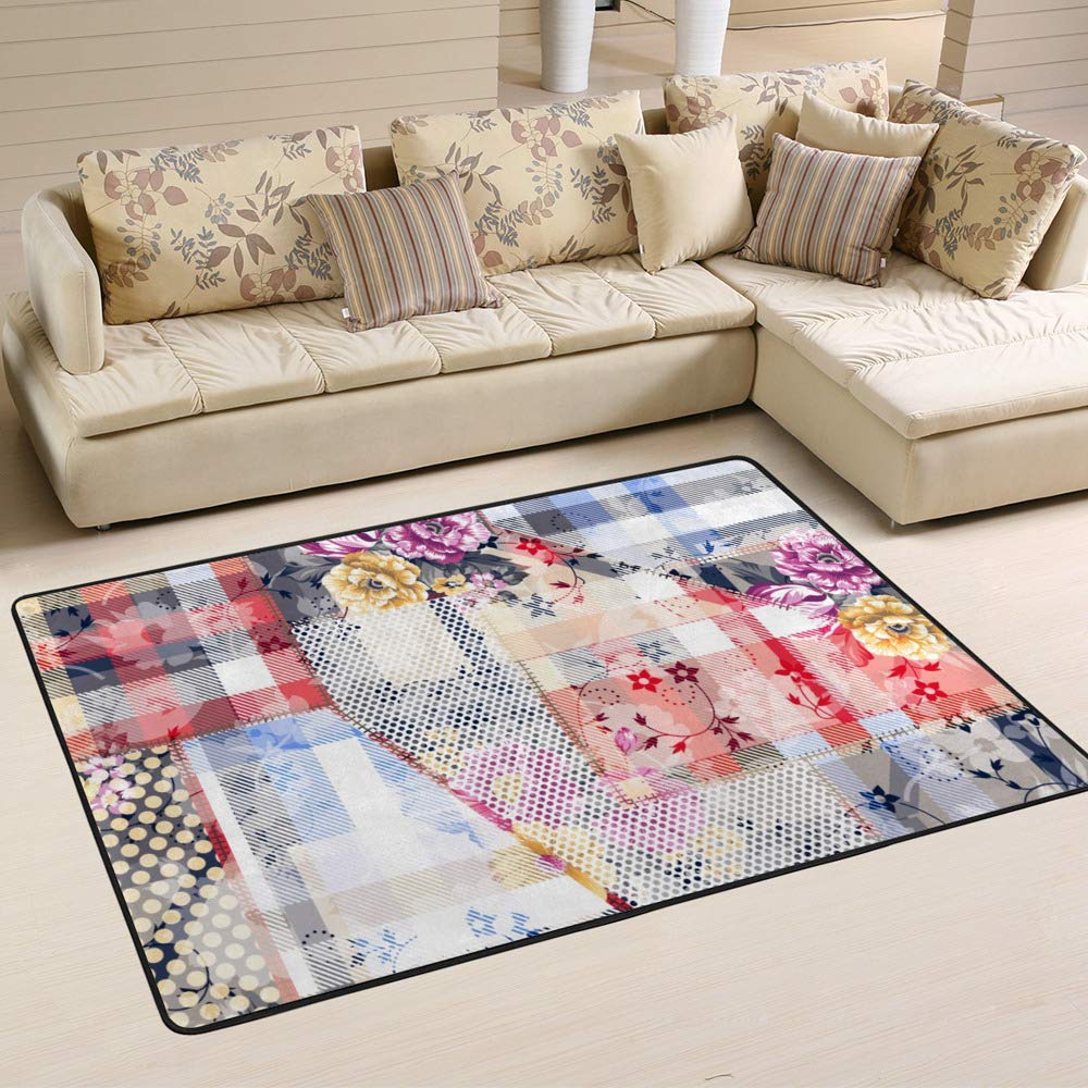 Tapis en velours corail durable au design aquarelle numérique