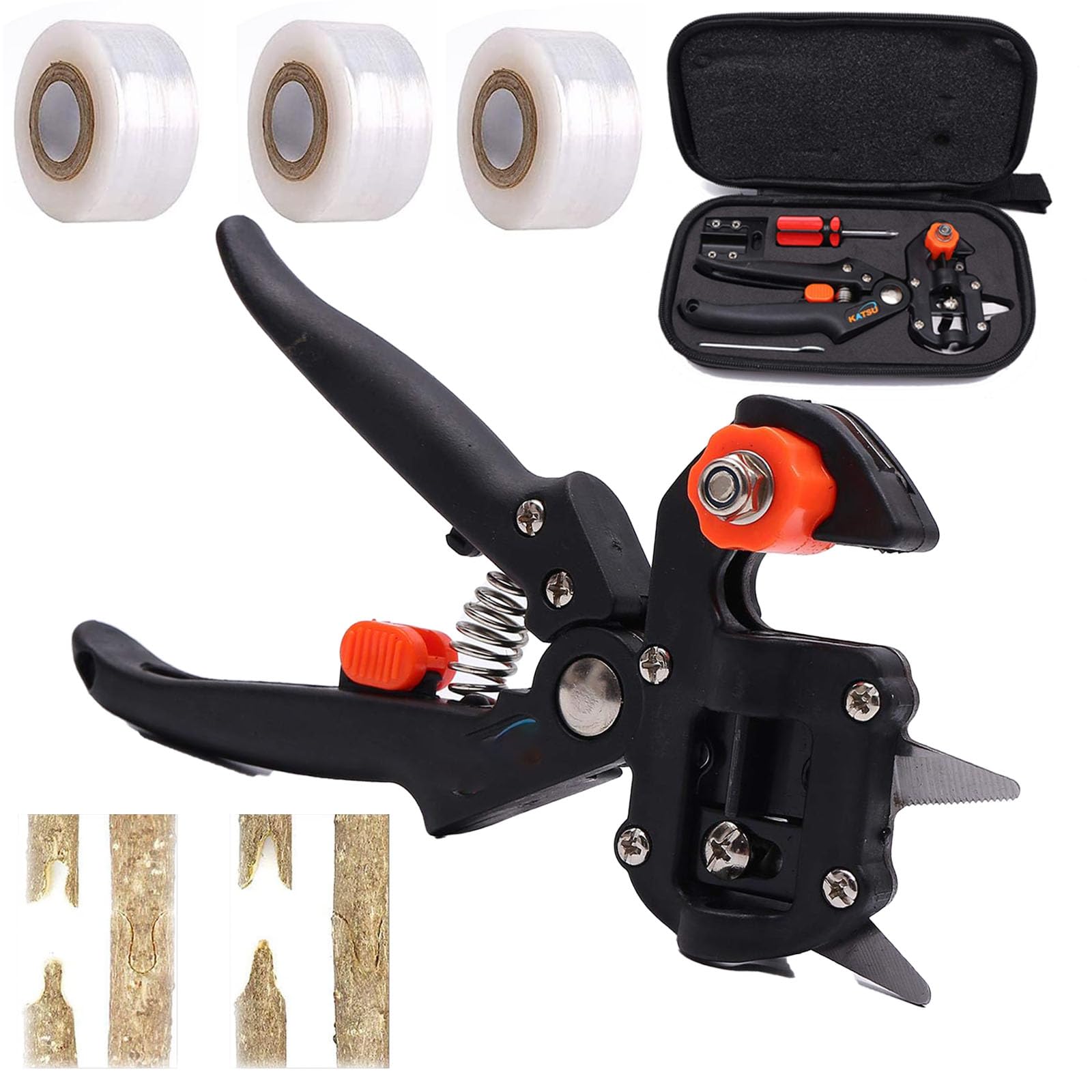 Qosigote Garden Professional Grafting Cutting Tool, 2 in 1 Grafting Tool Pruner Kit Gardening Pruning Tool, Grafting Tools for Fruit Trees, Grafting Kit