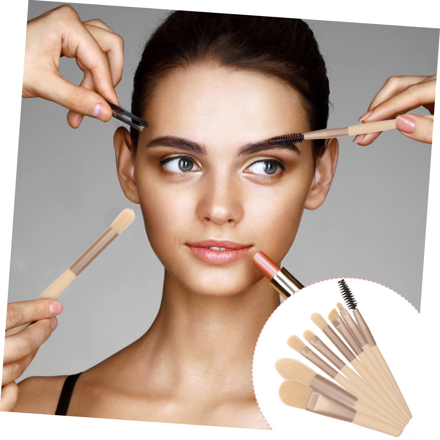 minkissy 5 Sets Make-up Pinsel Und Werkzeuge Set Lidschatten Alicators Make-up Kit Frauen Schönheit Werkzeuge Geschmeidig Make-up Pinsel Farbe Tragbare