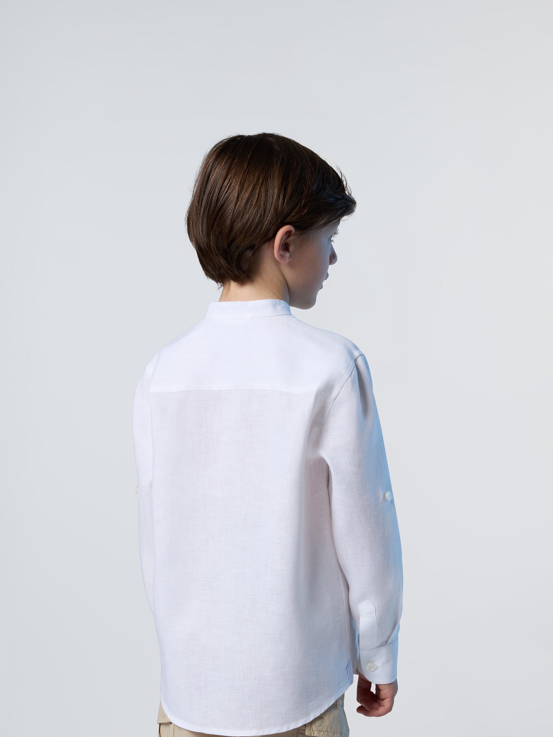 NORTH SAILS Camicia Bambino in Lino European Flax™ con Colletto Coreano