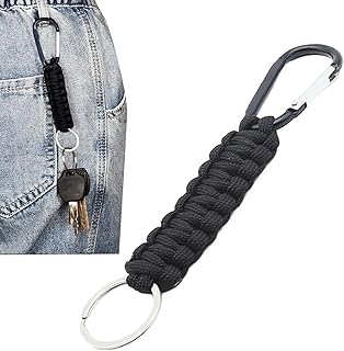 パラコード ラニヤード キーチェーン,ユーティリティカラビナ と パラコードキーチェーン | 携帯用 重 スタイリッシュ サバイバル ツール 登山 アウトドア クライミング 冒険 トラベル キャンプ
