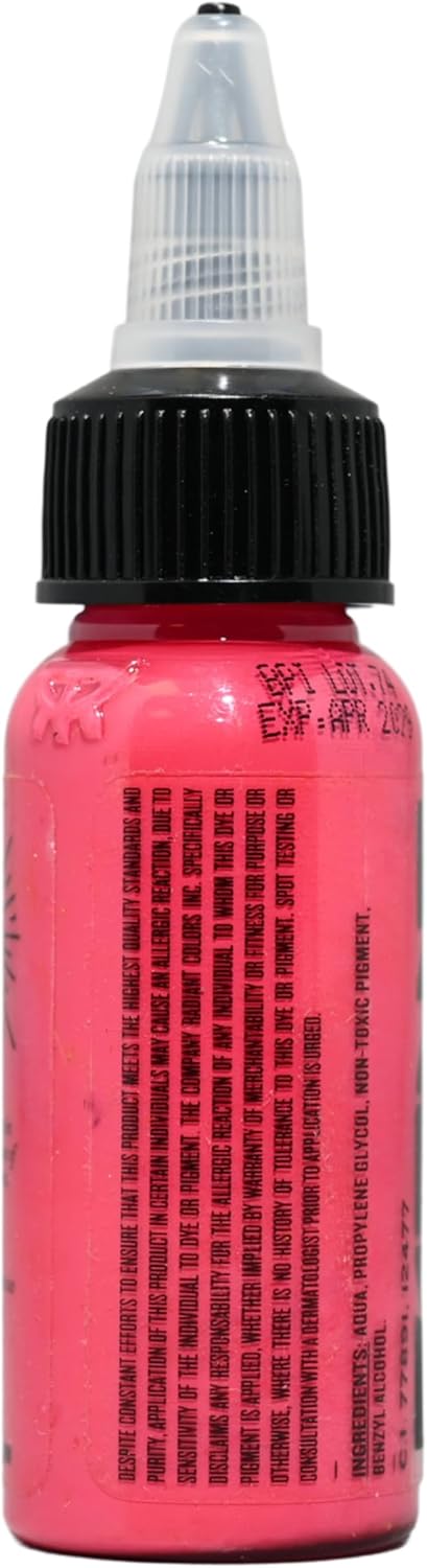 Radiant Colors Tattoo Ink 1oz Bottle | Bright Bubblegum Pink | High Pigment Load | Vegan | Made in USA (Bubblegum Pink)