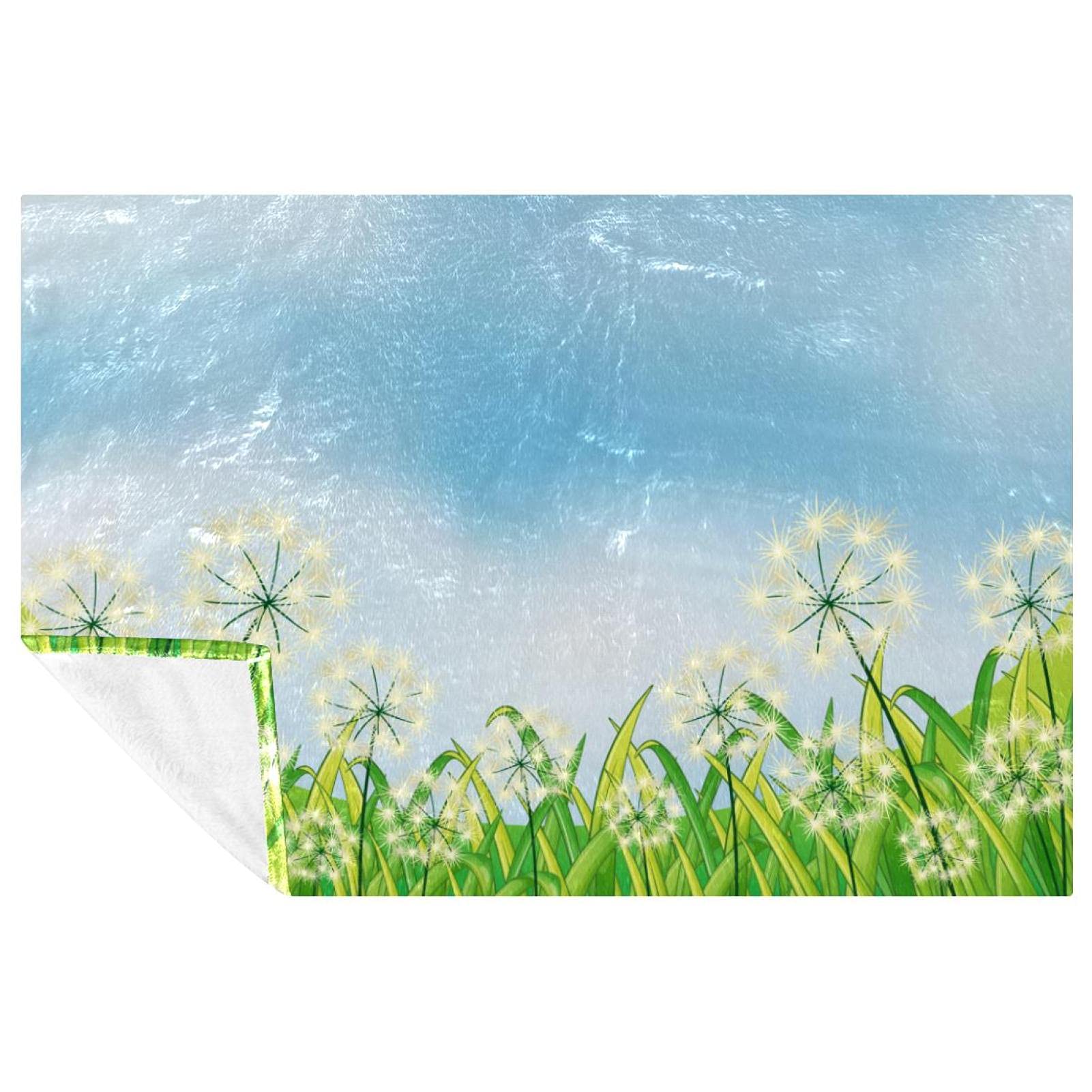 Couverture pissenlit ciel bleu contre le froid sur lit, canapé et camping