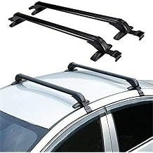 2Pcs Universal Roof Rack Cross Bar, Adjustable Roof Rails,Aluminum | Non-Drill Installation with 2 Locking Keys Fits Rain Gutter Distance 43.344.8 & Window Gap 48.852.75 for 4 or 5 Door Cars