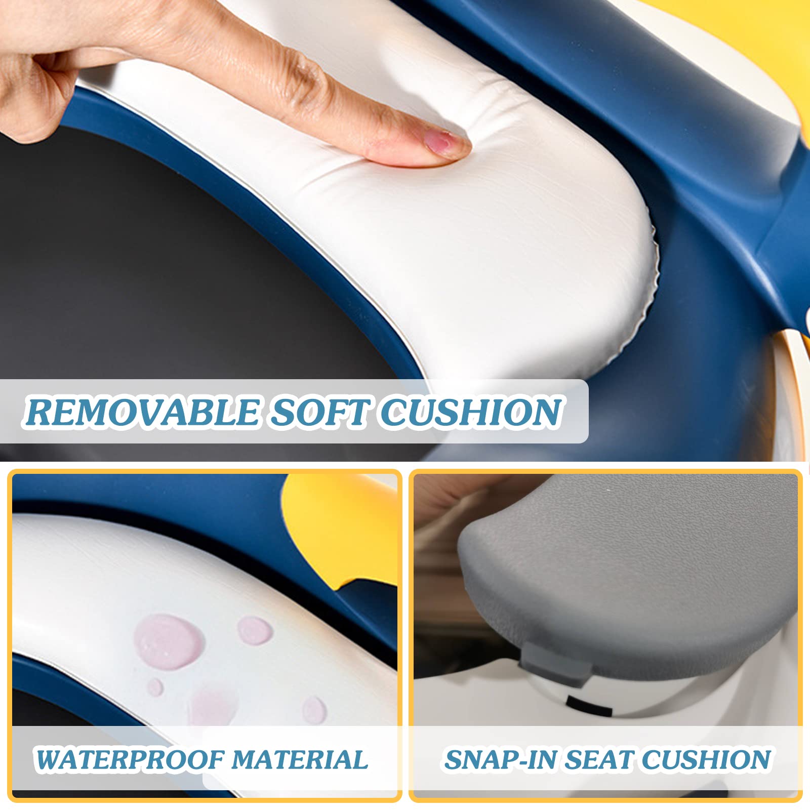 Riduttore WC per Bambini con Scaletta Pieghevole Regolabile in Altezza Antiscivolo con Cuscino Scala Paraspruzzi Sedile da Allenamento con Sgabello Toilette Trainer per Bambini