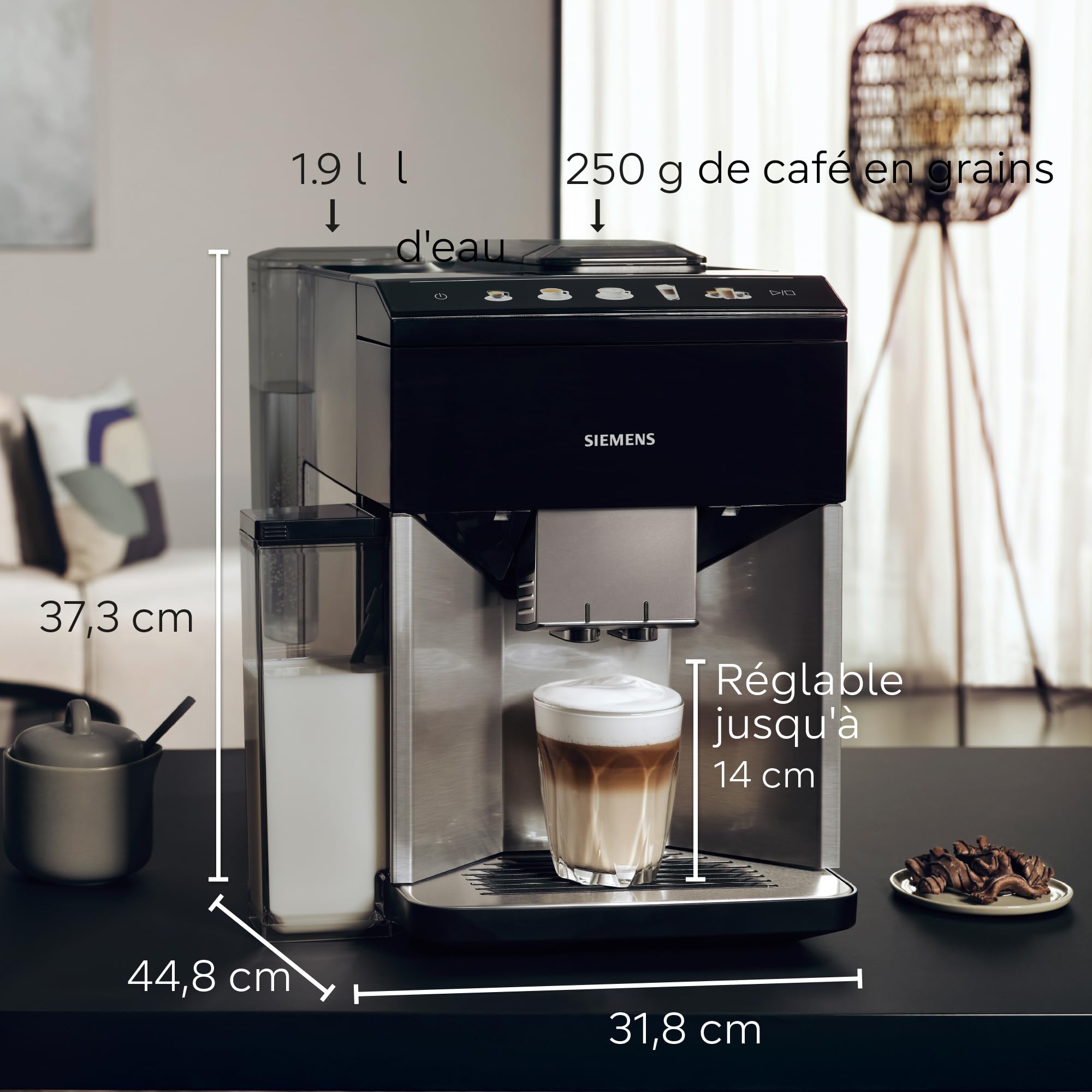 SIEMENS TQ513R01 EQ500 - Machine à café automatique, Broyeur céramique