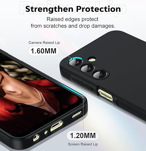 Miniatura 10 de LeYi Funda para Samsung Galaxy A14: Funda A14 5G con 2 protectores de pantalla de vidrio templado para mujeres y hombres, funda protectora delgada