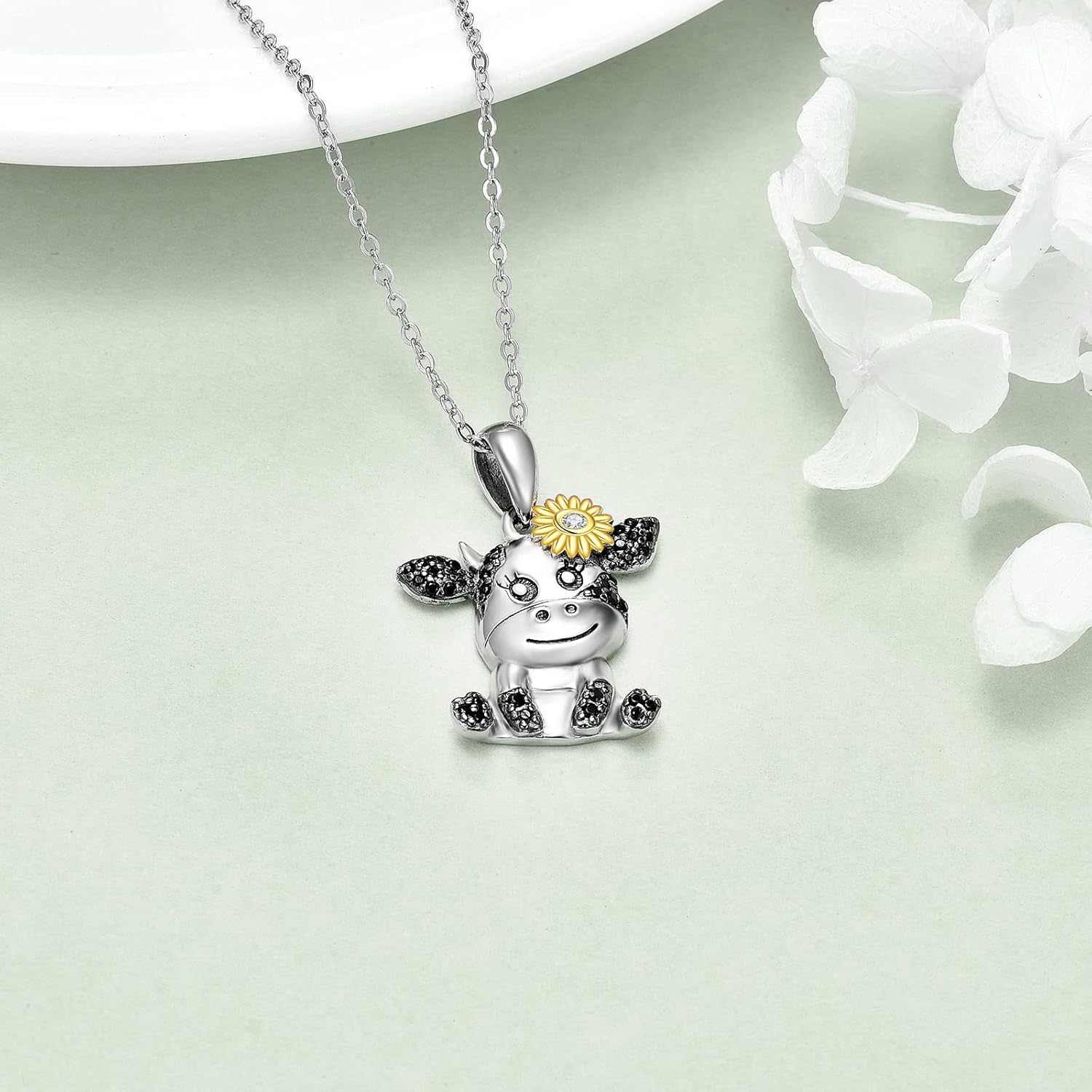 Cow/Dinosaur/Giraffe/Fox/Monkey/Frog/Lion Pendant Necklaces for Girls 925 Sterling Silver Cute Animal Necklace Gift for Women Birthday Gift for Daughter/Niece/Granddaughter - Image 3