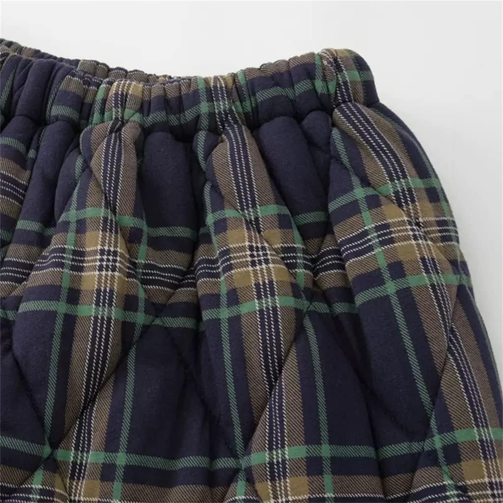 Men's Pajamas Autumn And Winter Padded Plaid Youth Middle-aged Dad Home Service Suit