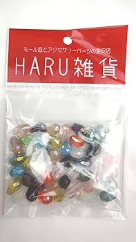Amazon | HARU雑貨 しずく型 ガラスビーズ 8mm ミックス 50個