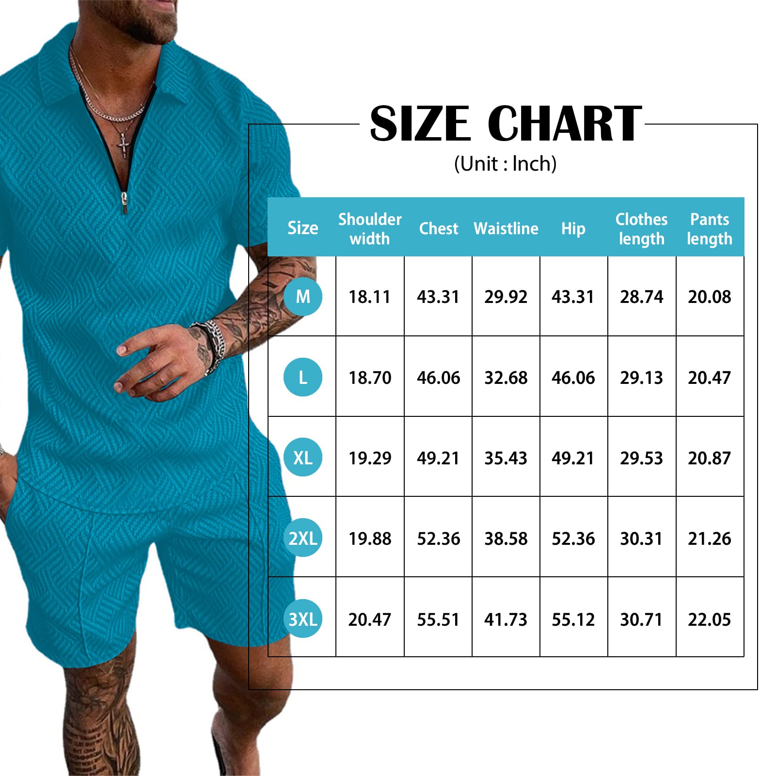Hoefirm Tuta da uomo Polo a maniche corte Set con zip Joggers Gym Top Casual Running Sport Sweat Activewear 2 Pezzi Pantaloni