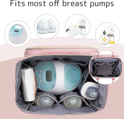 Miniatura 5 de printe Mochila para extractor de leche con enfriador de leche materna desmontable, bolsas de bombeo de doble capa, se adapta a Spectra S1, S2 Medela
