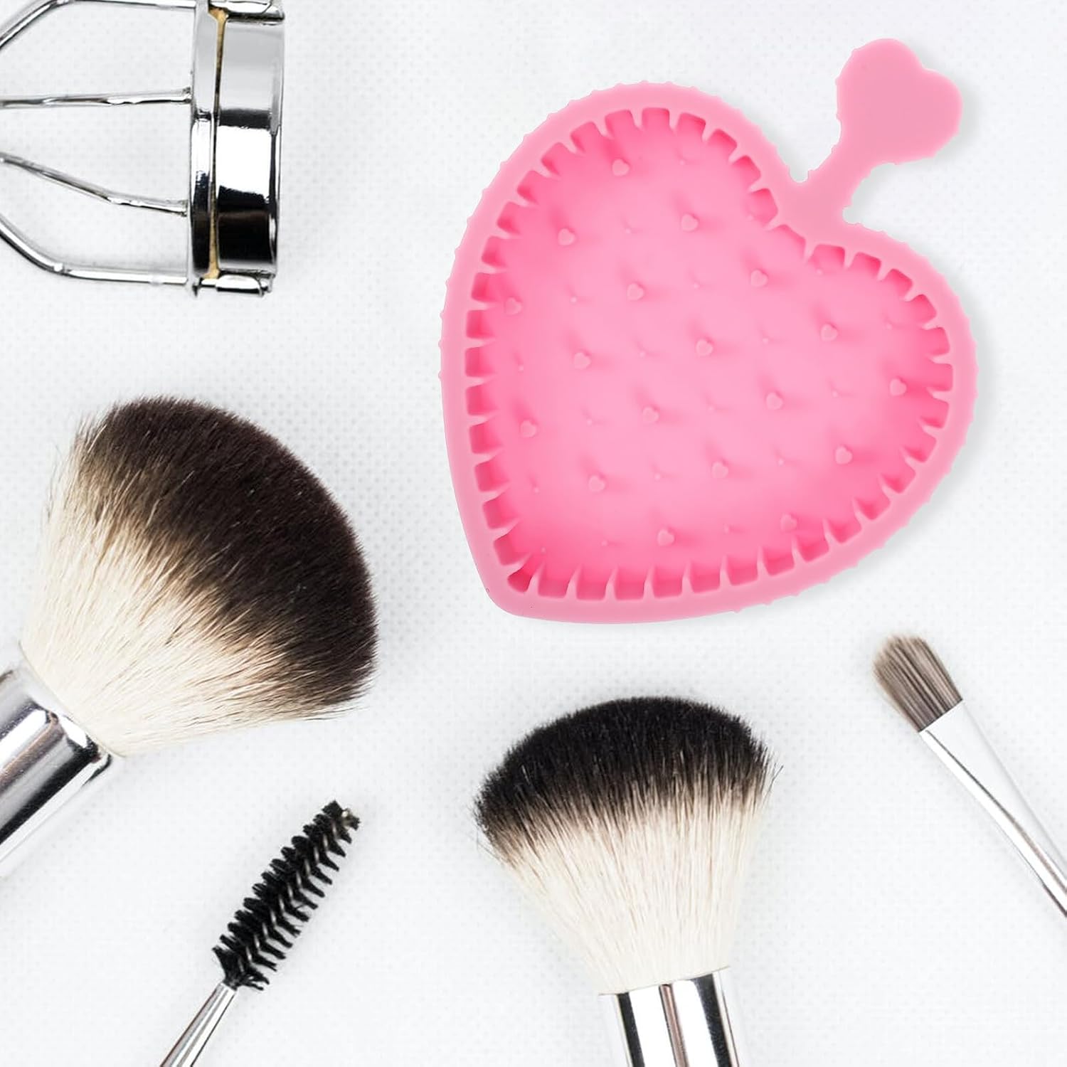 Alipis Silicone Makeup Brush Cleaner Mat Reusable Professional Makeup Tool for Eyeshadow Brow Brushes Soft Elastic Scrubber Pad Gentle Deep Cleaning