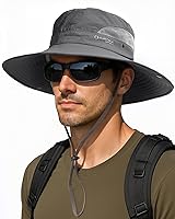 FURTALK Men's UPF 80+ Bucket Sun Hat Wide Brim Breathable for Hiking Fishing Beach Outdoor