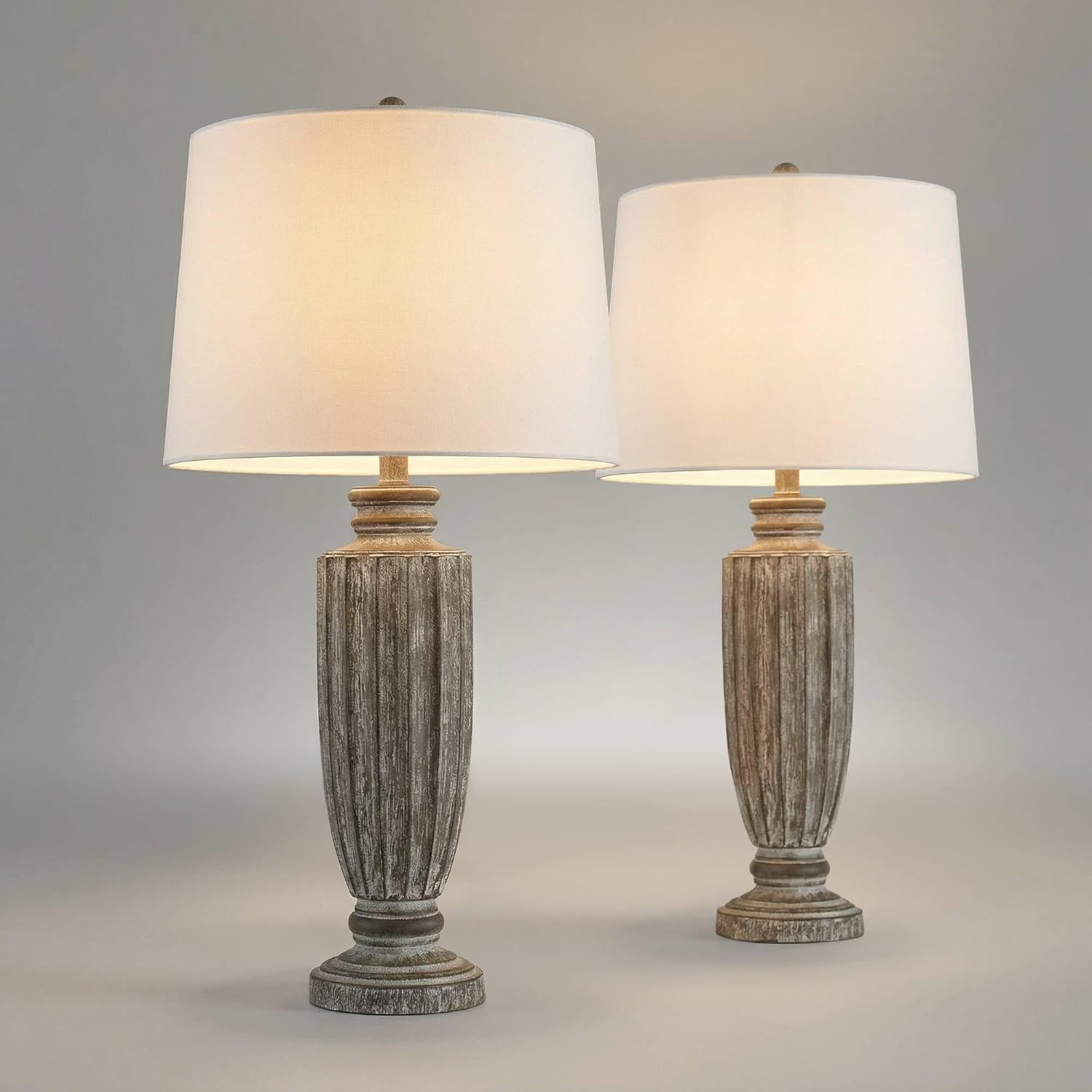360 Lighting Lockland 31" High Antique Brown Column Table Lamp Set of 2