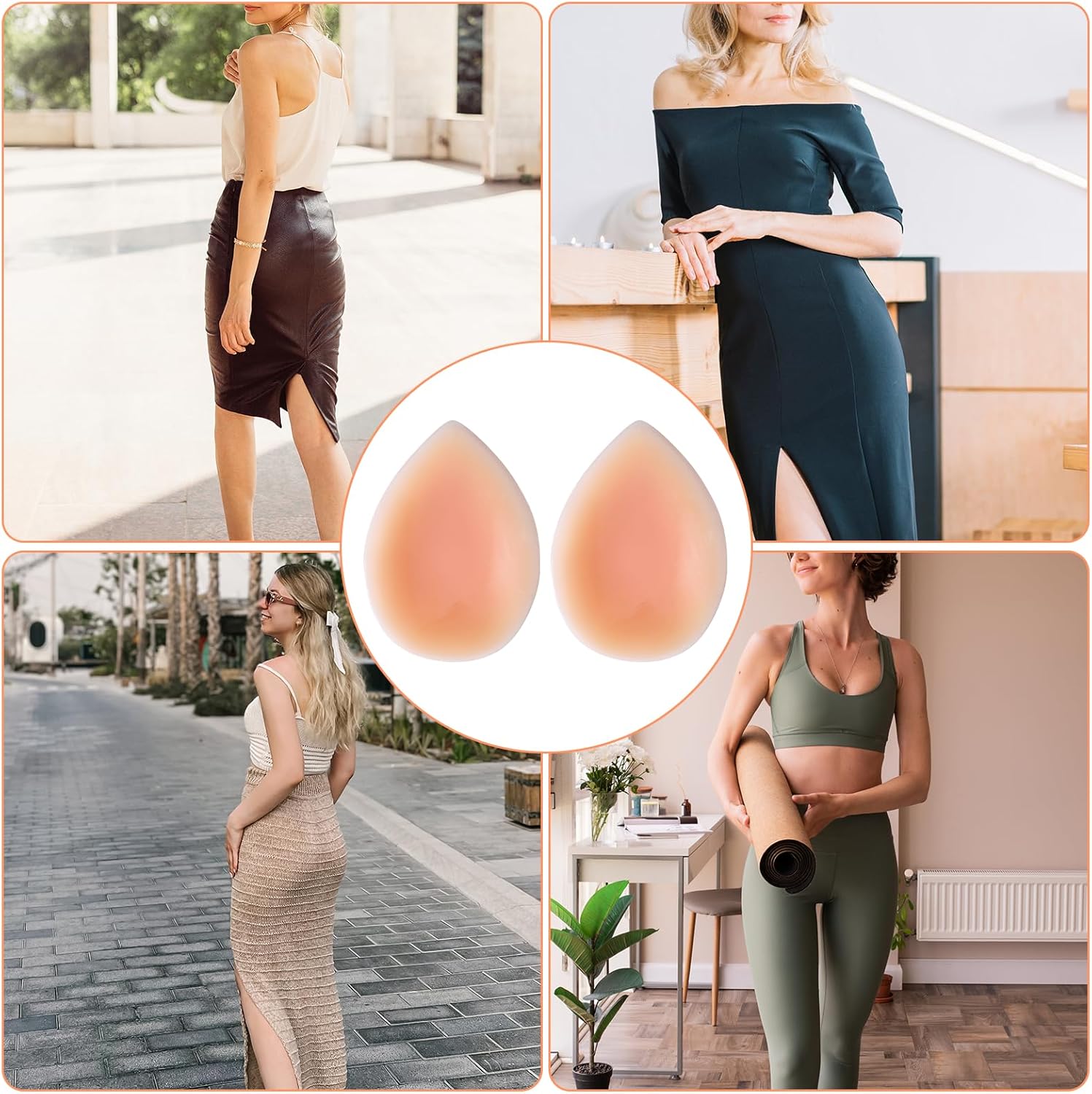 Silicone Hip Pads for Women, Hip Pads Shapewear Butt Pad Dip Shapewear Adhesive Reusable Butt Lift Enhancer Pad Dip Corrector for an Instant Hourglass Figure Skin - Image 2